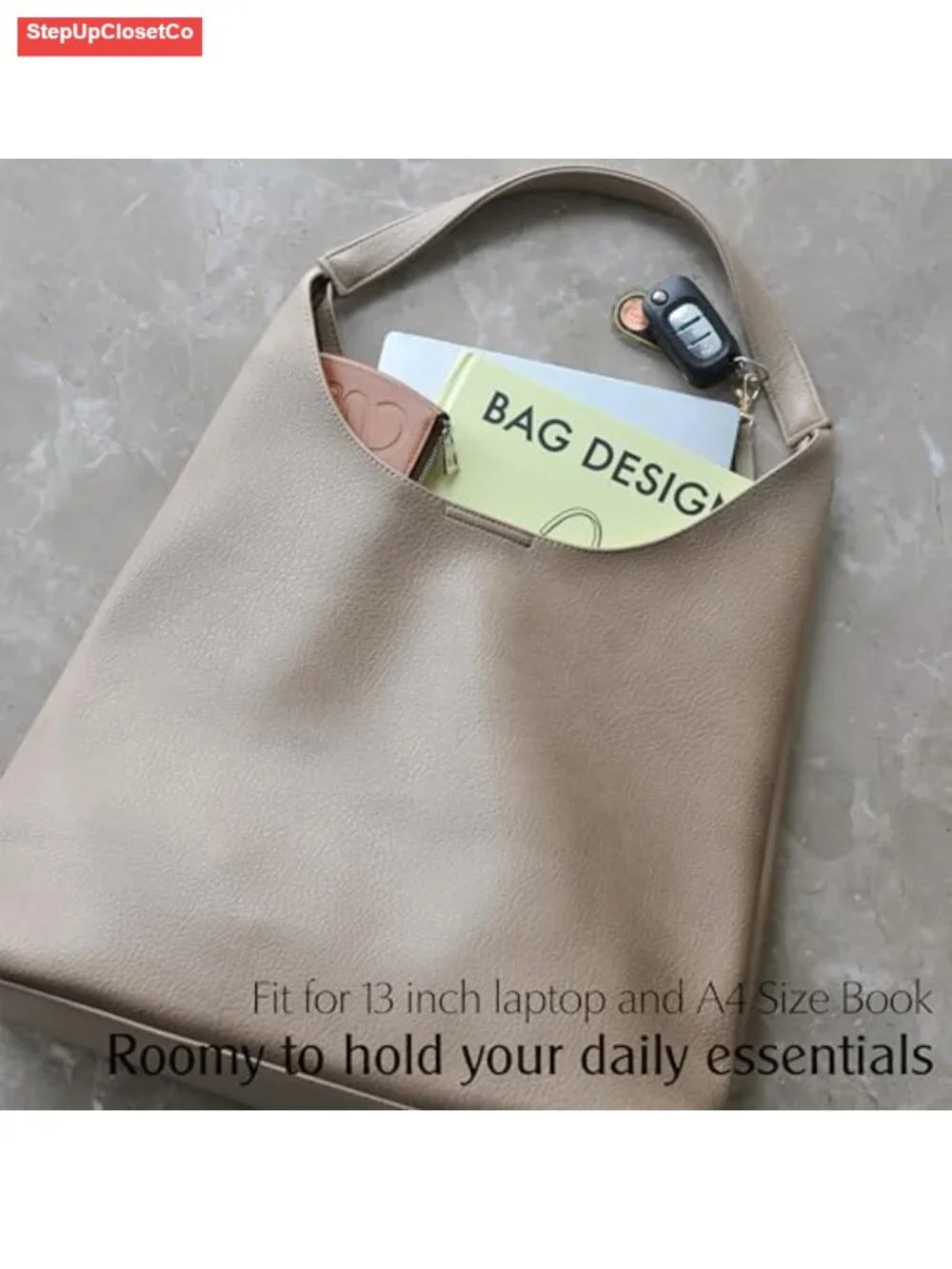 Hobo Bag Women Soft Vegan Leather Slouchy Tote Shoulder Purse